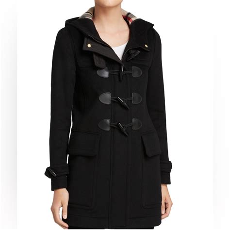 burberry brit finsdale hooded duffle coat|Burberry Finsdale Wool Duffle Coat .